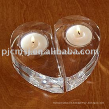 Cheap Crystal Heart Candle Holder para la decoración de la mesa